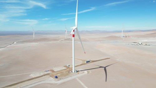 Wind turbine in the desert