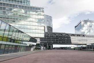 Office building with glass facade