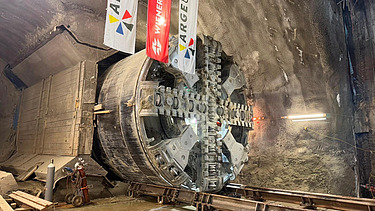 Durchbruch der Tunnelbohrmaschine bei der U2 Verlängerung in Wien