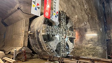 Durchbruch der Tunnelbohrmaschine bei der U2 Verlängerung in Wien