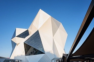 Crystal-Shaped building of the Sky Venture facility on Yas Island