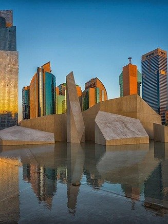 View of Abu Dhabi skyline with skyscrapers