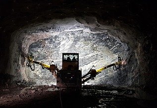 der Akalla-Tunnel am nordwestlichen Stadtrand von Stockholm im Sprengvortrieb aufgefahren