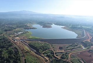 The 40 m tall and 1 km long dam about 130 km northeast of the Kenyan capital of Nairobi